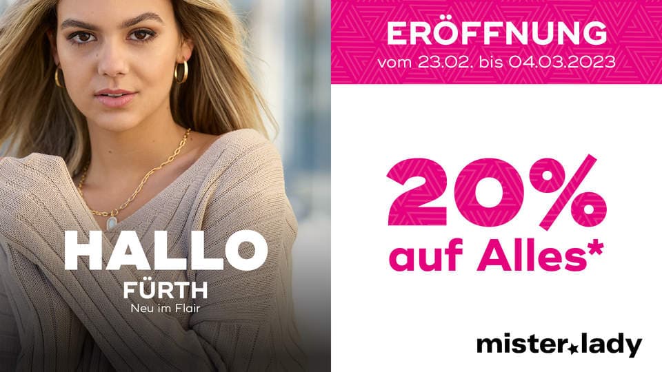 hallo Fürth – Neuer mister*lady Store im EKZ FLAIR in Fürth